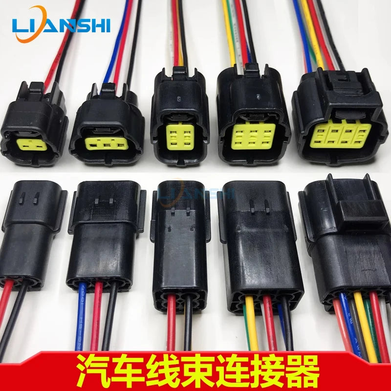 Automotive waterproof connector, 2-hole wire harness male and female butt plug, 6-core sensor connector DJ70216Y-1.8