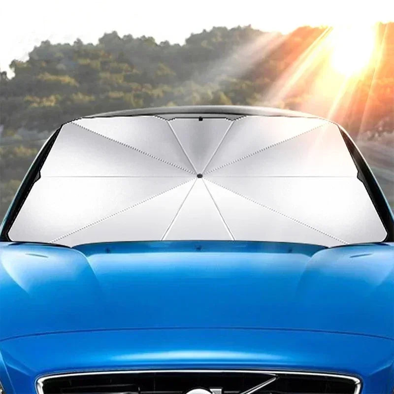 Car Sunshade Umbrella-style Front Glass Sunshade Sunscreen Heat Insulation Cloth Car Windshield Sunshade Umbrella Shade Amagi