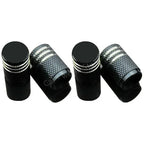 4Pcs Black Silver Car Tire Valve Stems Cap Knurling Style Tire Valve Cap Aluminum Tire Wheel Stem Air Valve Cap for US Schrader