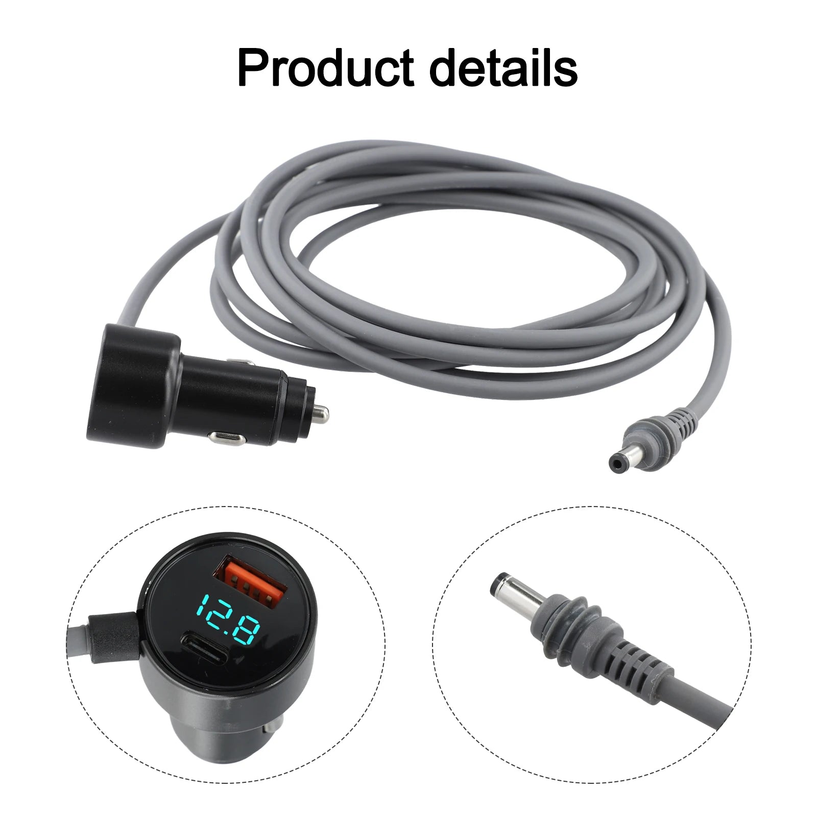 Digital Display Car Power Cable For Starlink Mini Power Cable 12V-24V Adapter to DC Power Cable PD cable Car Charger Power Cord