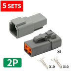 5Sets Deutsch DTP 2 Pin 4 Pin Gray Male Female Waterproof Electrical Auto Connectors Plug DTP06-2S DTP04-2P DTP06-4S DTP04-4P