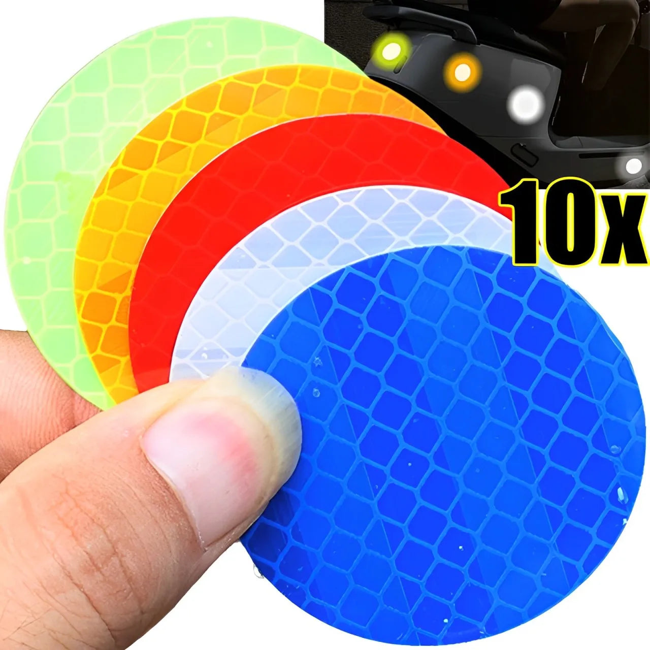 5cm Car Bumper Reflective Stickers Reflective Warning Strip Tape Secure Reflector Stickers Decals Safety Warning Stickers 10pcs