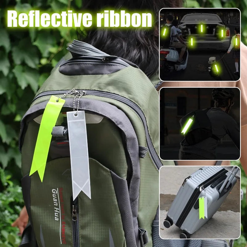 Reflective Keychain Reflector with Chains PVC Reflective Reflector Pendants for School Bag Cycling Backpack Night Riding Warning