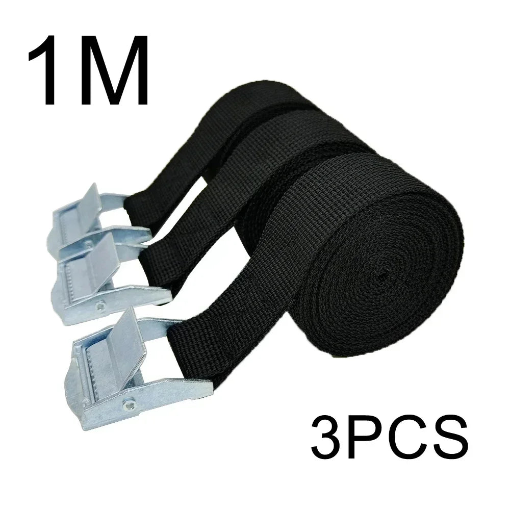 3 Pces 1M Buckle Tie-Down Belt Cargo Straps For Car Motorcycle Bike With Metal Tow Rope Strong Ratchet Belt for Luggage Amagi