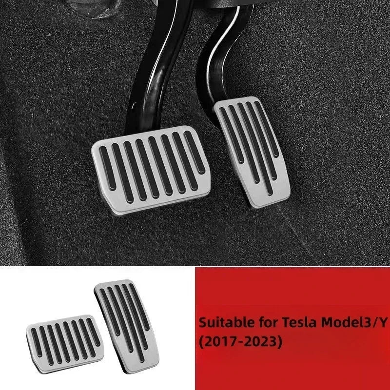 For Tesla Model 3/Y Aluminum Pedal Cover 2 Pack Accessories 2019-2024 Foot Pedal Pads Anti-Slip Performance Accelerator amagi