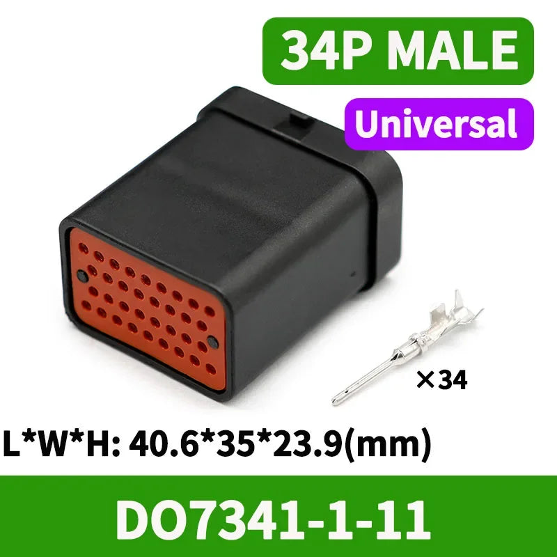 1/5/50PCS AMP Type ECU Automotive Board End Connector Waterproof Socket Harness Plug PCB Panel Flame Retardant 26P 34Pin 1437290