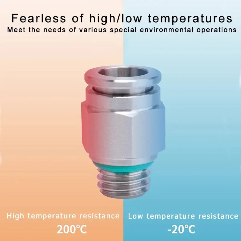 Stainless Steel PC-G Pneumatic Push-In Fitting, Straight Male G Thread Air Tube Connector for Air Compressor & Pneumatic Systems