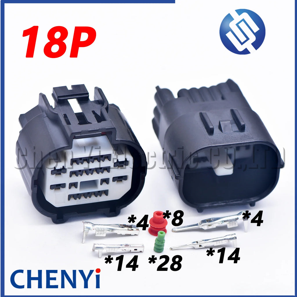 18 Pin Auto waterproof connector Front and rear bumper radar plug Headlamp socket 6188-5910 6188-5911 For CHANA Trumpchi BYD