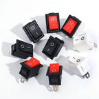 10/5Pcs Push Button Switch 2Pin 6A/250V KCD11-101 Mini Black Red White 21*15mm 2Pin ON/OFF SPST Rocker Switche Motorcycle Switch