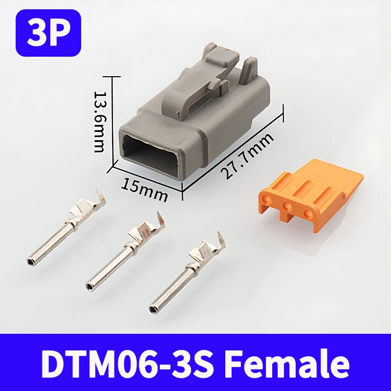 Deutsch DTM Series Sealed Connector Kit (DTM06 & DTM04) 1-10 Boxes - Automotive Waterproof Plug with Terminals & Pins for Truck