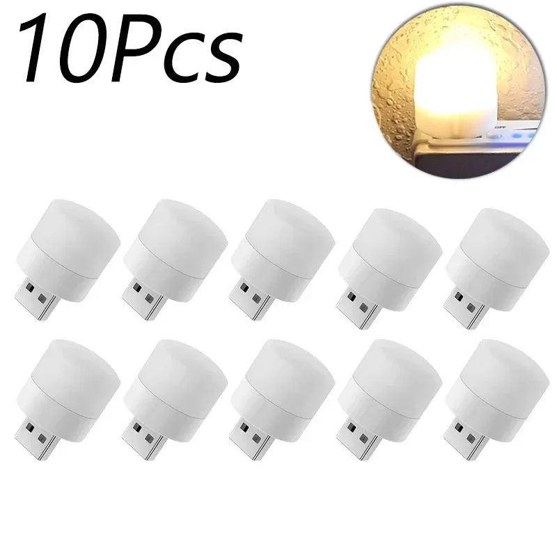 USB Night Light Portable LED Plug Lamp 1- 20pcs Warm White Eye Protection Reading LIght Lamp 5V 1W USB Plug Night Lights