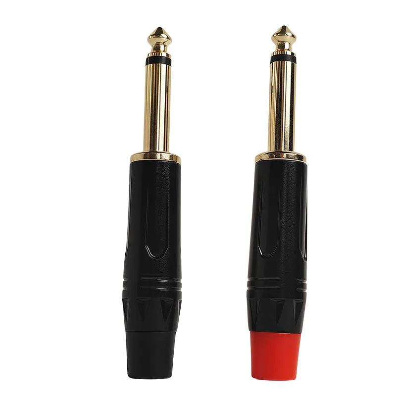 4/10/20PCS 6.3mm Mono Plug to Gold RCA Connector, Coaxial AV Audio Video Solder Adapter for Speaker, Amplifier, Mixer,PC DIY Use