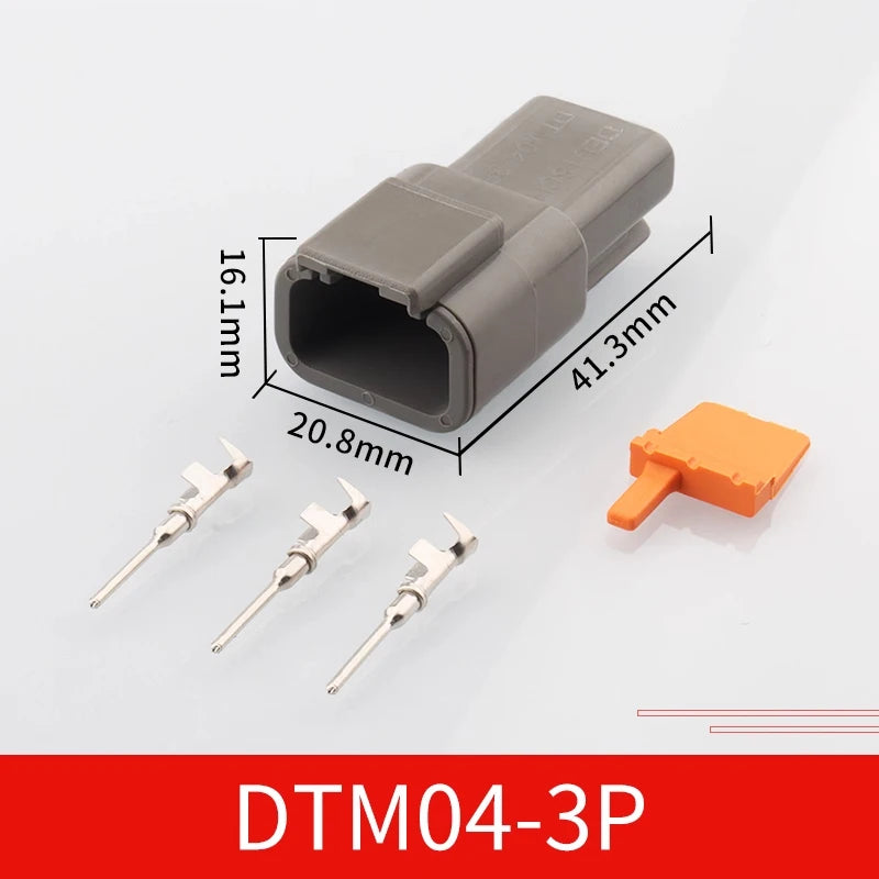 Automotive connector Dechi plug-in DTM06-2S male and female mating heavy truck wiring harness waterproof plug DTM04-2P