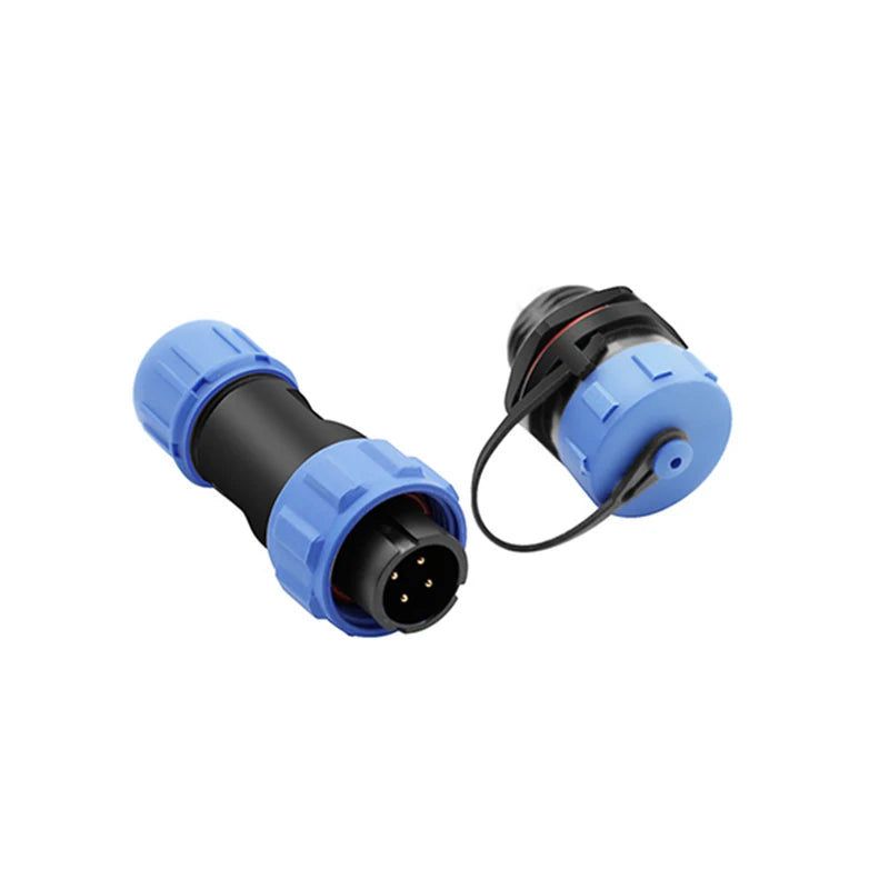 IP68 SP21 Waterproof Aviation Connector Socket with Male and Female Butt, 2/3/4/5/6/7/12 Pins Docks for Industrial Use