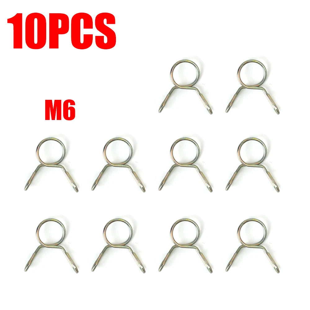 20/10Pcs Spring Hoop Hose Clamp Zinc Plated Pipe Clip Fuel Tube Water Pipe Air Tubing Fixed Clip Assortment Kit Home Hardware