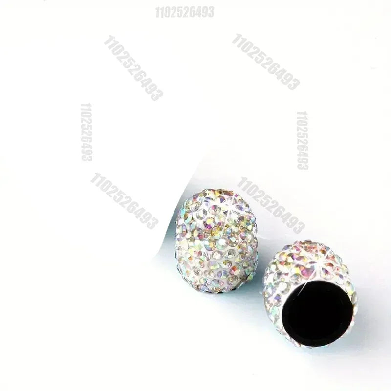 4pcs Diamond Crystal Car Tire Valve Caps Shining Dust-proof Wheel Valve Cover Vehicle Bling Valve Cap Car Styling Amagi