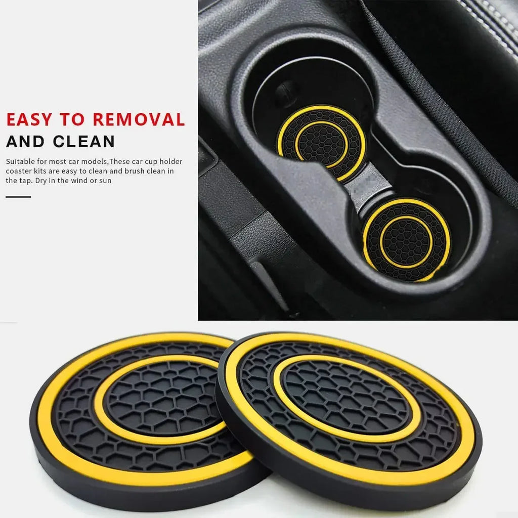 2pcs 7cm Non-slip Car Water Cup Pad Mat for Bottle Holder Coaster Auto Interior Anti-skid Cup Holders Amagi
