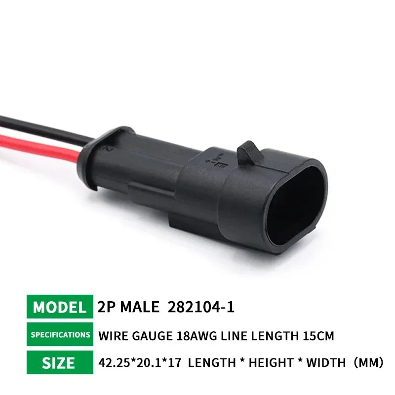 5/20/100 Sets HID 1/2/3/4/5/6 Pin Waterproof Auto Connector Kit with 15CM 18AWG Wire for Car/Truck Harness Wiring
