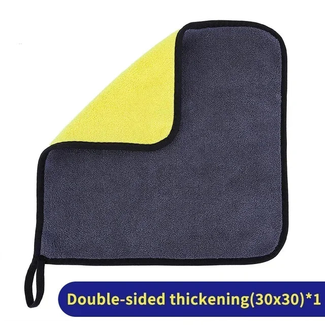 Microfiber Cleaning Towel Thicken Soft Drying Cloth Car Body Washing Towels Double Layer Clean Rags Car Accessories Amagi