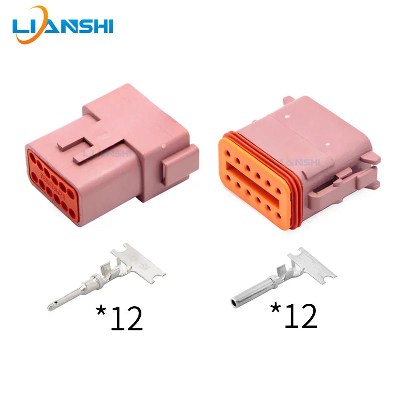DT04-12PD/DT06-12SD car connector waterproof wire harness connector 12-hole male and female connector with terminal