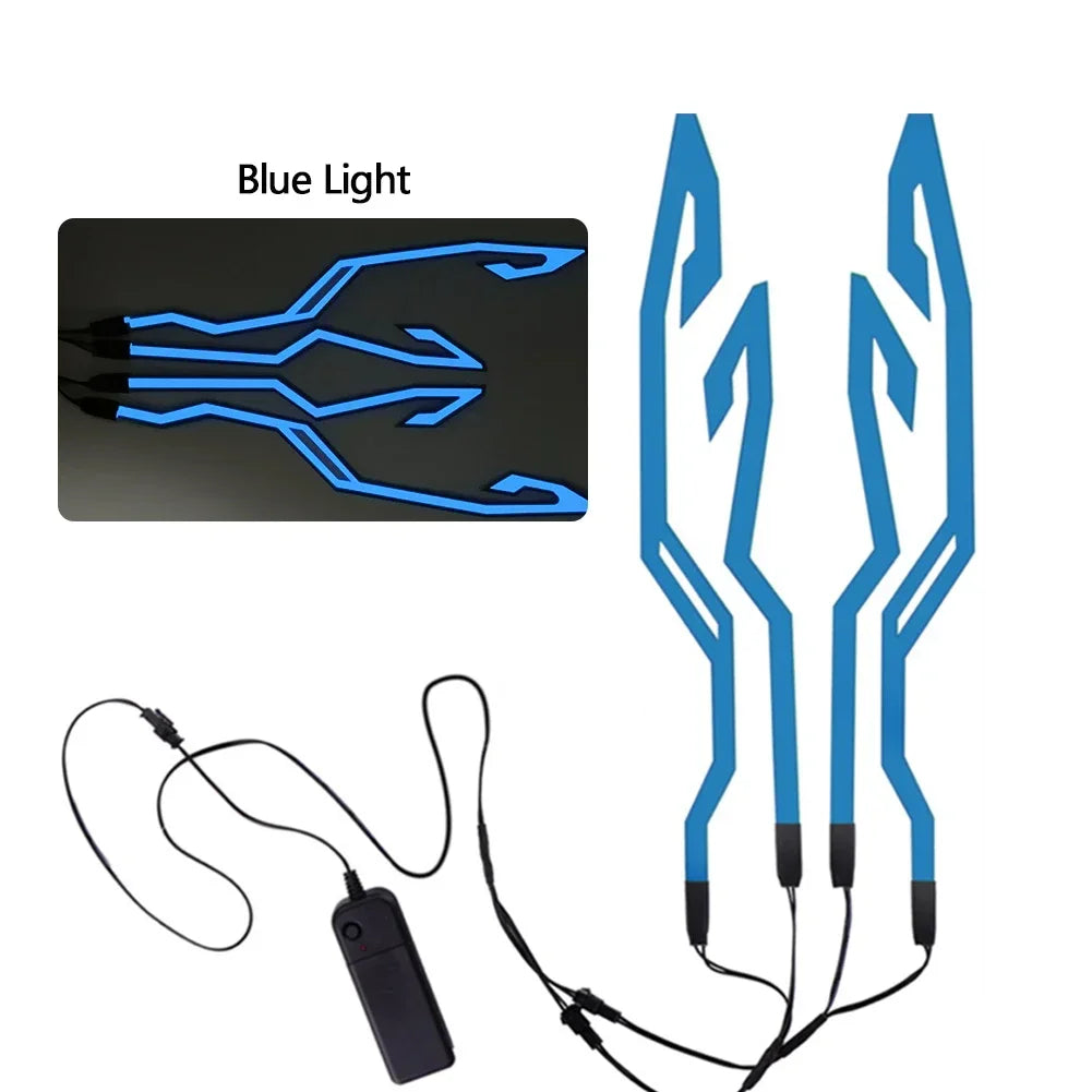 Multi-functional LED Motorcycle Helmet Light Strip Kit - 3-mode Night Riding Signal Decorative Accessory For Unisex Adults Amagi