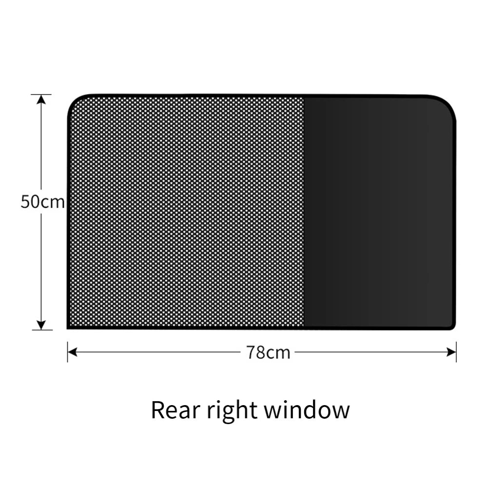 1pc Magnetic Car Side Window Sun Shade Cover Block Visor Mesh Shield UV Block Sun Shade Protection Black Auto Accessories