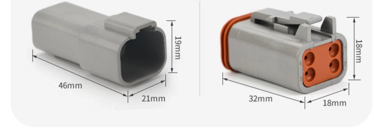 5/10/100 Sets 4 Pin Way Deutsch DT04-4P DT06-4S Waterproof Electrical Wire Connector 16-22 AWG DT Series Connector Male Female