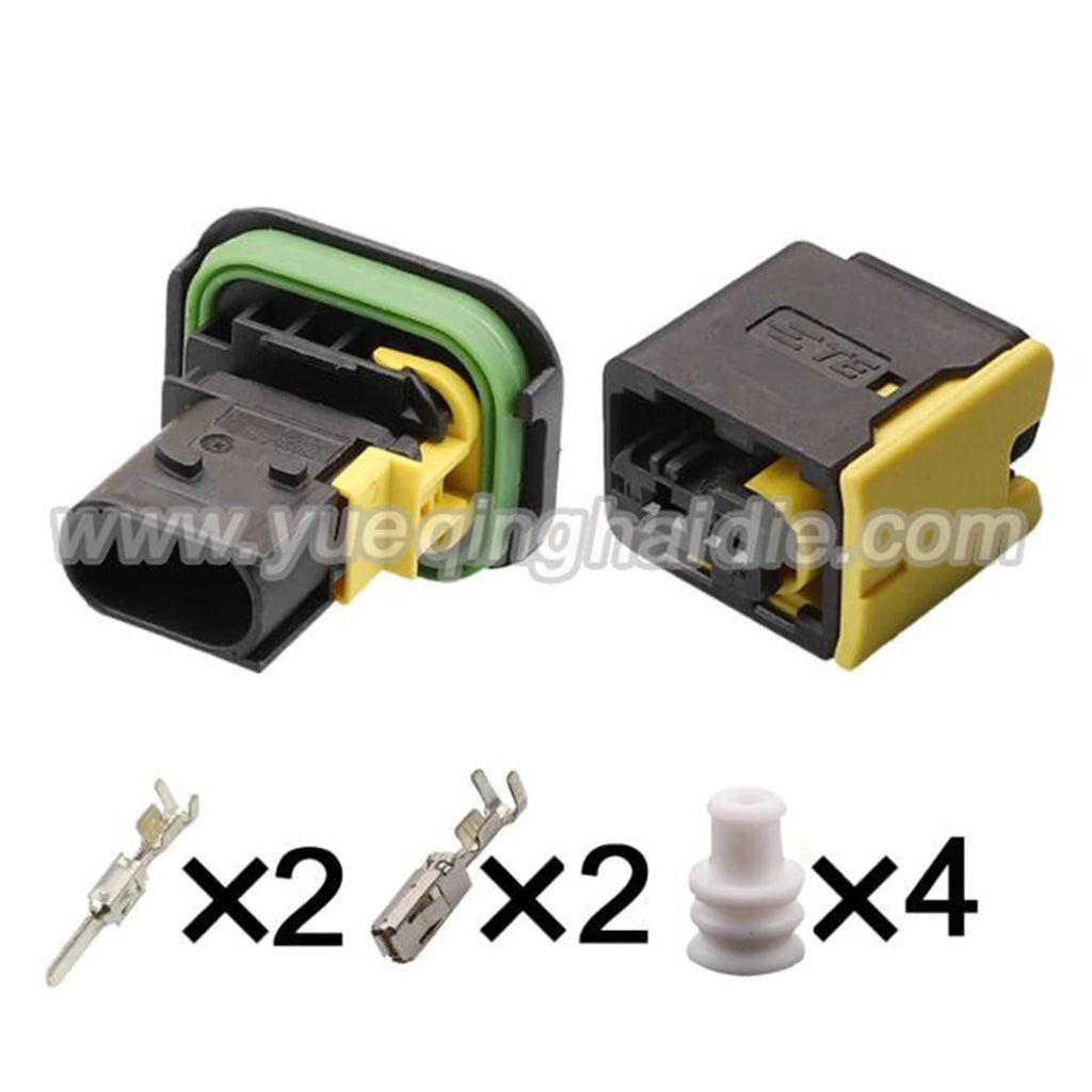 2Pin Connector Waterproof 3.5mm Male Female Connectors Terminal Wire Harness Plug Socket AC Assembly 1-1418483-1 1-1703841-1