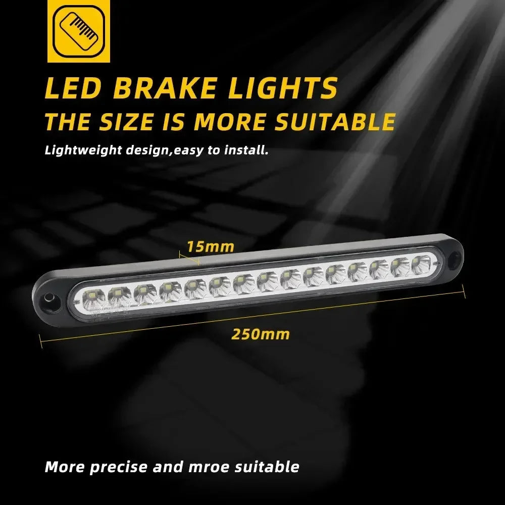 Universal 15 LED Trailer Light Bar 12-24V Brake Light with Sequential Flow Signal Turn Signal Lights for Truck Pickup Boat Amagi