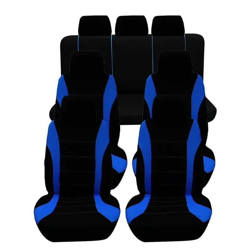 Auto Parts Car Seat Cover Polyester Fabric 5 Piece Set Four Season Universal Airbag Safe Truck Van Front/Rear Cushion amagi