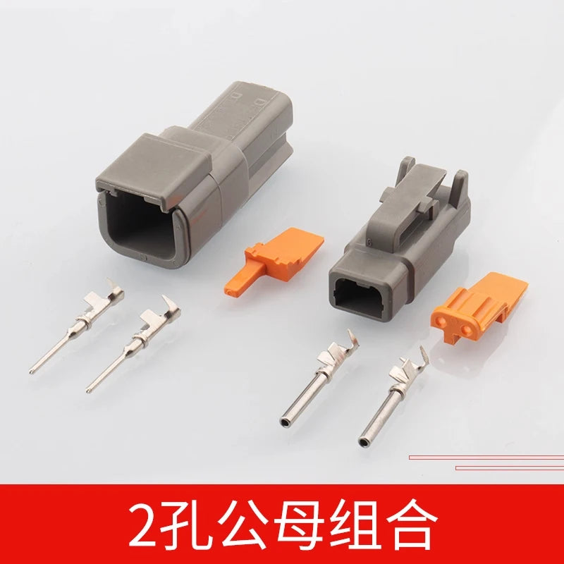 Automotive connector Dechi plug-in DTM06-2S male and female mating heavy truck wiring harness waterproof plug DTM04-2P