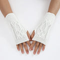 Winter Half Finger Gloves Knitted Fingerless Mittens Warm Cuff With Thumb Hole Stretchy Short Hand Warmer For Men Women Amagi