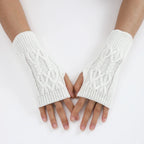 Winter Half Finger Gloves Knitted Fingerless Mittens Warm Cuff With Thumb Hole Stretchy Short Hand Warmer For Men Women Amagi