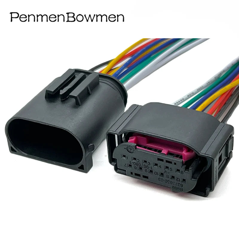1 Set 12 Pin Car Lane Assist LCA Steering Reversing Radar Electrical Cable Connectors Wire Harness Plug 1534151-1 1534152-1
