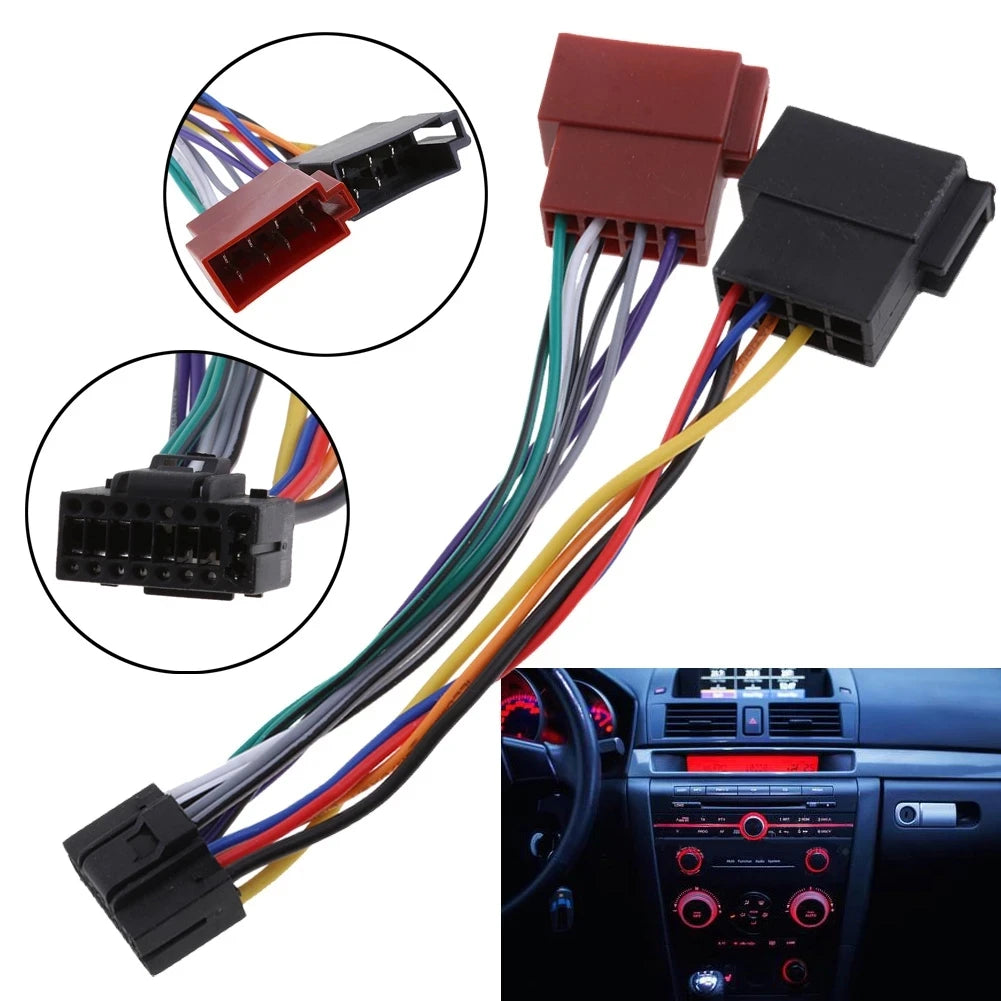 16 Pin ISO Wiring Harness Connector Adaptor Car Stereo Radio For Kenwood Auto Radio Audio Converter Automotive Accessories