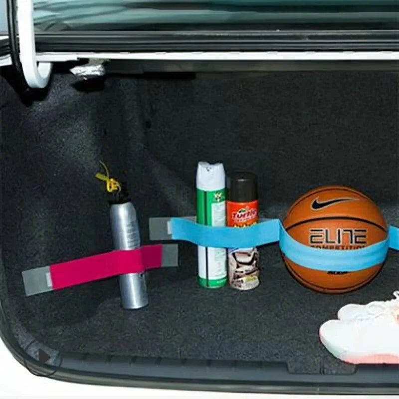 Creative Car Trunk Storage Device Hook Loop Strong Adhesion Fixed Straps Solid Color Baggage Debris Anti-drop Magic Sticker Amag