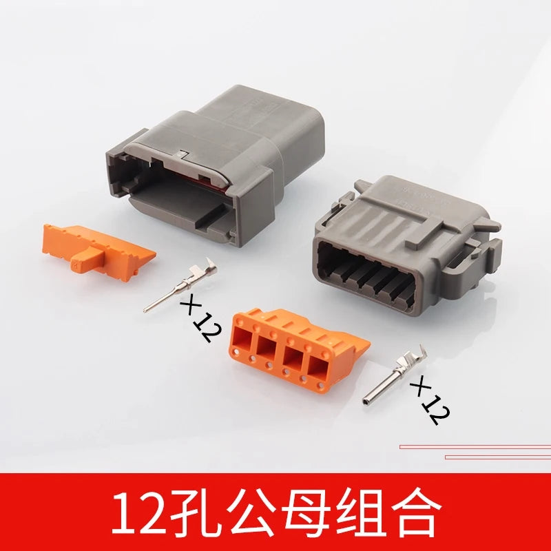 Automotive connector Dechi plug-in DTM06-2S male and female mating heavy truck wiring harness waterproof plug DTM04-2P