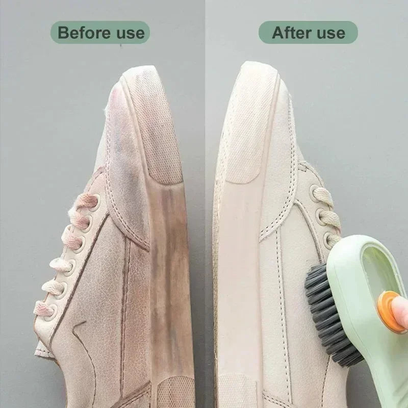 Shoe Brush Multifunction Cleaning Soft Automatic Liquid Shoe Brush Long Handle Clothes Soap Brush With Hook Clean Tool Amagi
