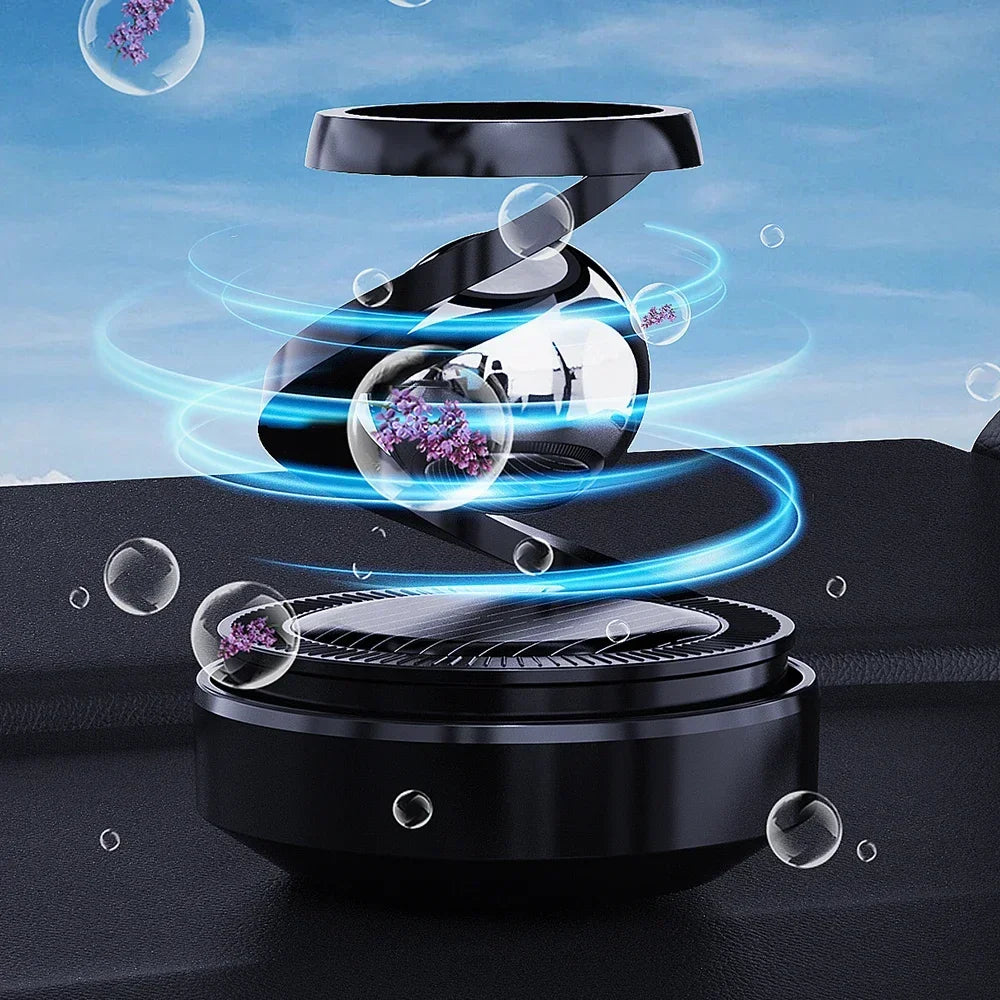 Solar-Powered Rotating Car Aromatherapy Diffuser Innovative Scent Dispenser with Long-Lasting Fragrances Enhances Dashboard