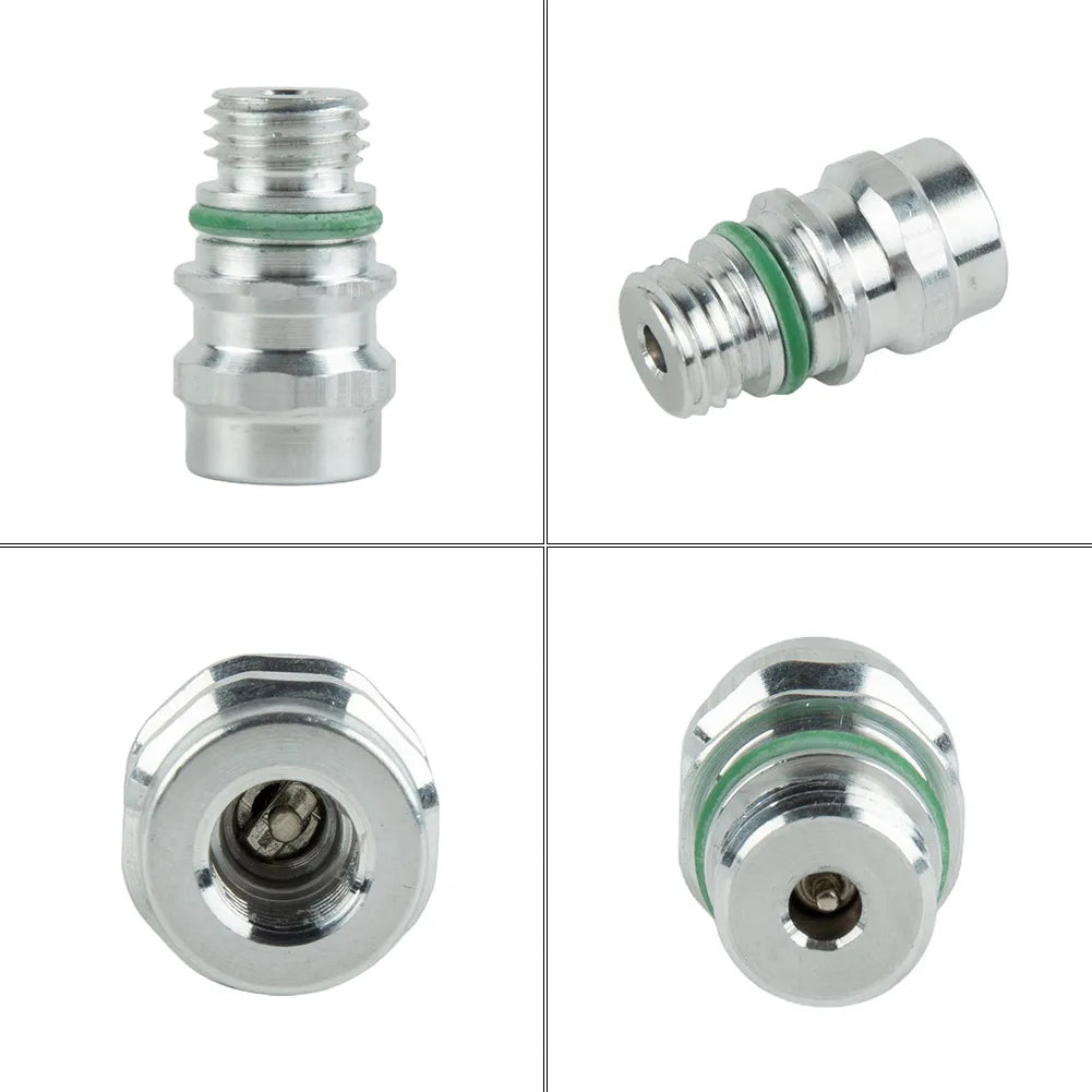 A/C Service Valve High Side R-134a Port Adapter With Replaceable Valve Cores Air Conditioning Pipeline