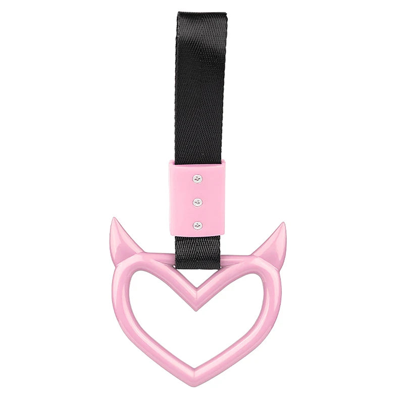Colorful Car Tow Strap Tsurikawa Ring Heart JDM Train Bus Handle Hand Strap Styling Drift Charm Strap Auto Accessories