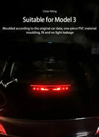 For Tesla Model 3 Highland Car High Mounted Taillight Brake Lamp Car Brake Projection Board PVC Tail Light Emblem Stickers Amagi