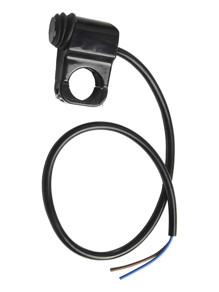 Motorcycle Handlebar Headlight ON/OFF Switch Black/Silver Aluminum Alloy 2-Wire Waterproof Second Gear Switch Motorcycle Parts