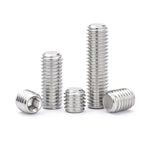 M3 - M10 Sizes DIN913 Hex Socket Allen Flat Point Grub Bolt Assortment - Black Steel & 304 Stainless Steel Mix