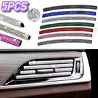 Car Vent Diamond Decorative Strip Fashion Luxury Car Air Conditioning Decoration Stripe Grille Sticker Accessories Amagi