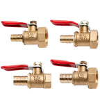 Brass Barbed Ball Valve with Female Thread,Hose Barb 6–12mm to 1/8 1/4 1/2 Inch Pipe Connector for Water Air Gas Plumbing System