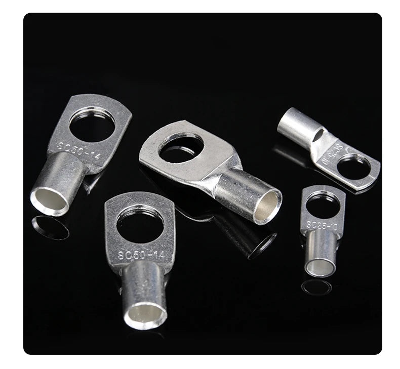 100pcs Copper Lug Ring Wire Connectors Cable Electric Crimp Terminal SC6-6 SC6-8 SC10-6 SC10-8 SC16-6 SC16-10 SC25-6 SC25-12