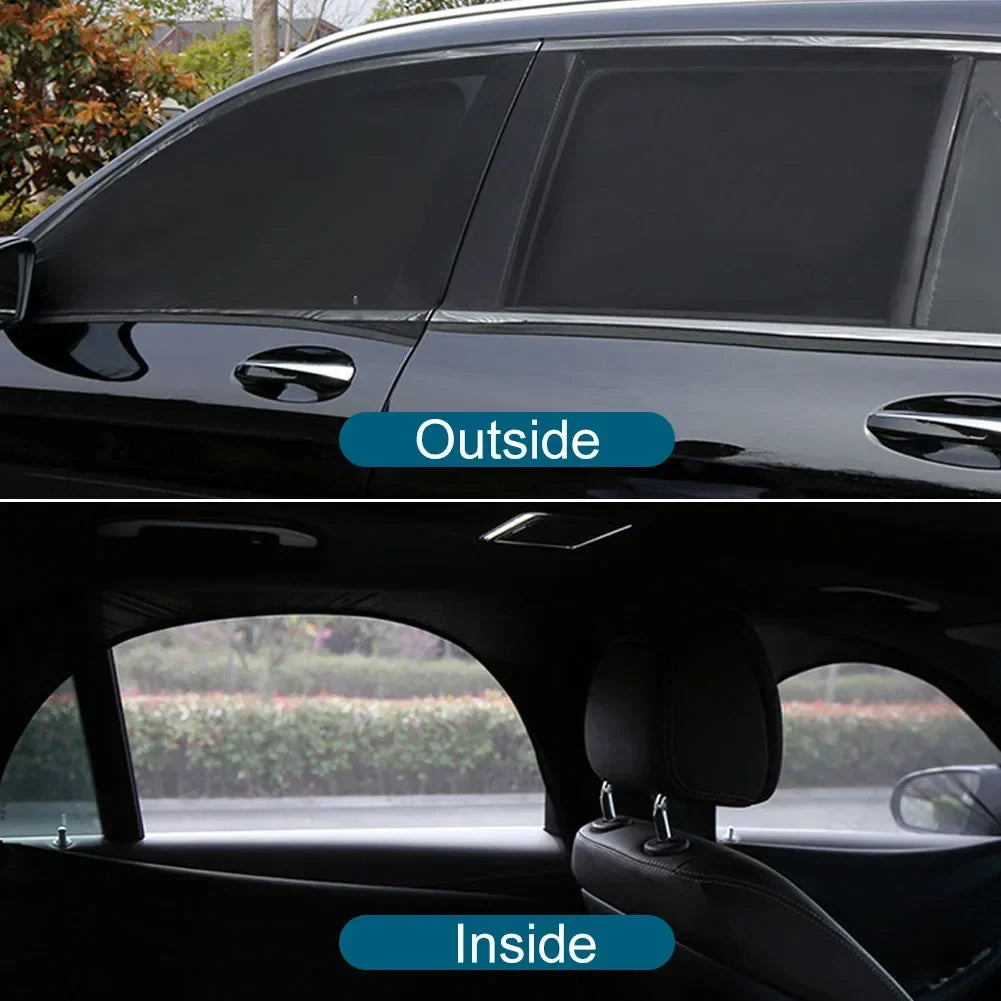 2pcs Car Window Shade Side Window Sun Tools Vehicle UV Protect Shield Mesh Mosquito Cover Breathable Protection Privacy Sunshade