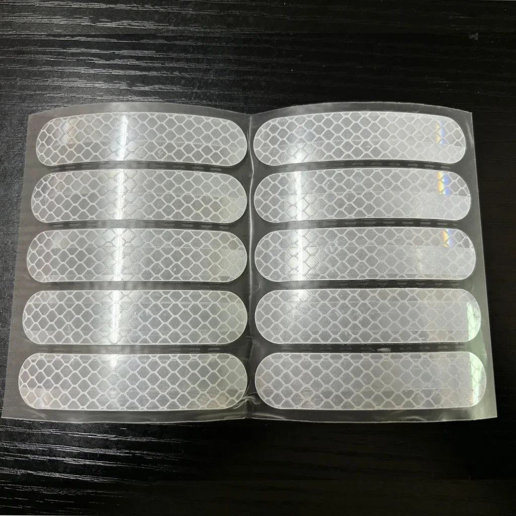 100-10PCS Helmet Safety Warning Reflective Sticker Strip Fluorescent Decorative Stickers Bicycle Motorcycle Reflector Tape Decal