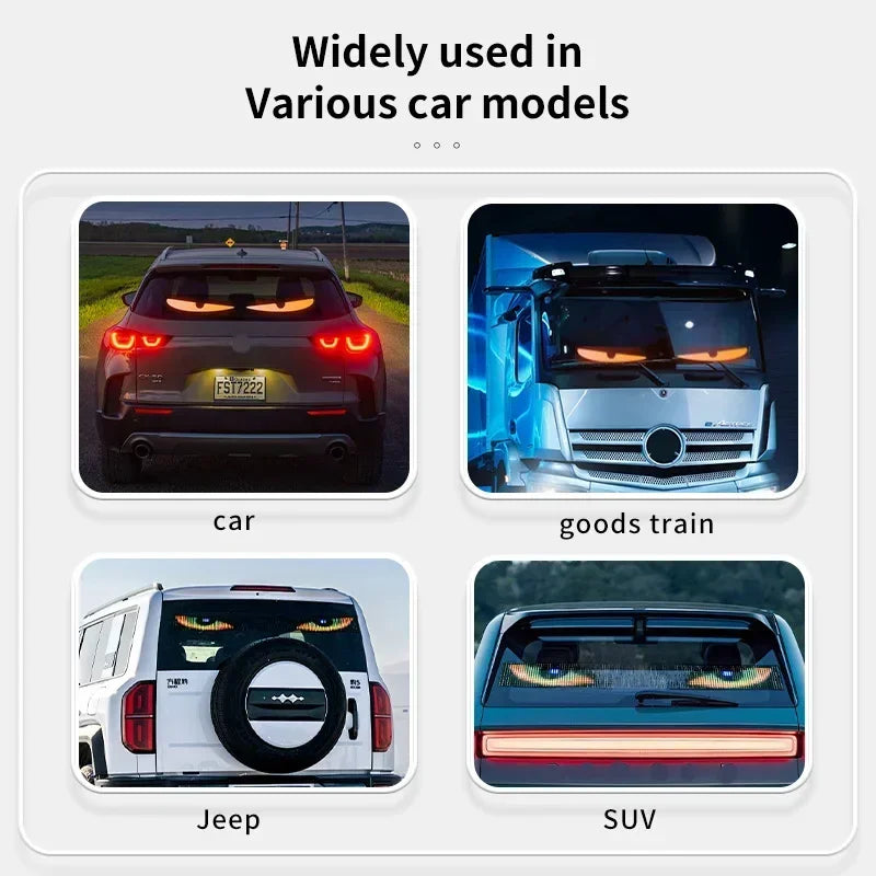 Devil Eyes LED Matrix Display Flexible Pixel Screen APP Controlled Scrolling Car Truck Window Light Panel Waterproof DIY Amagi
